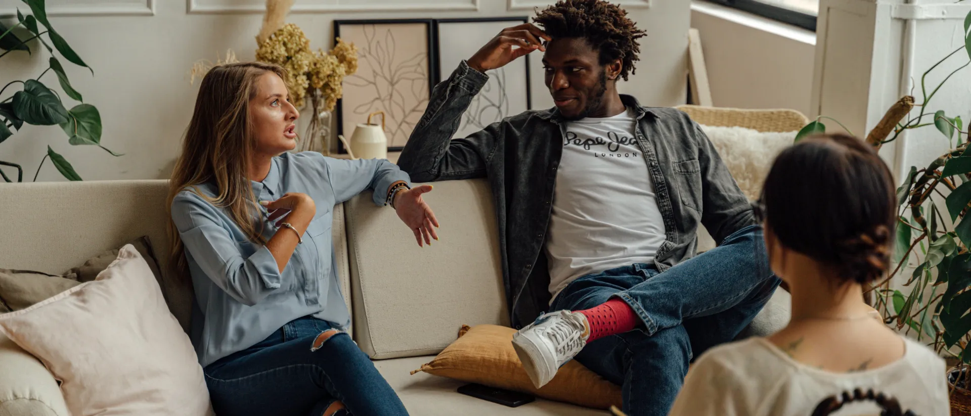 A Woman Talking at a Couple's Therapy Session
