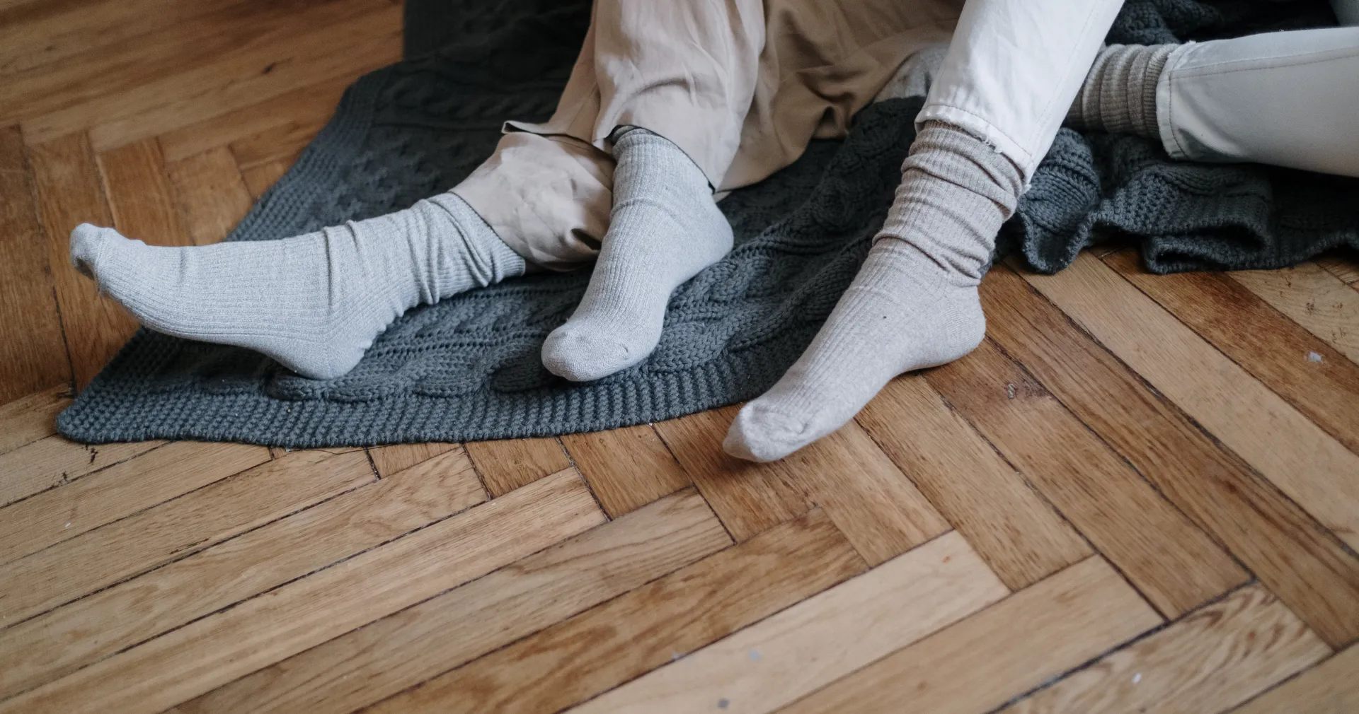 Couple Wearing Gray Socks