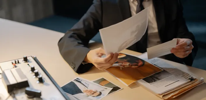 A Person Looking at Pictures