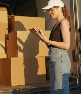 Woman Checking Deliveries