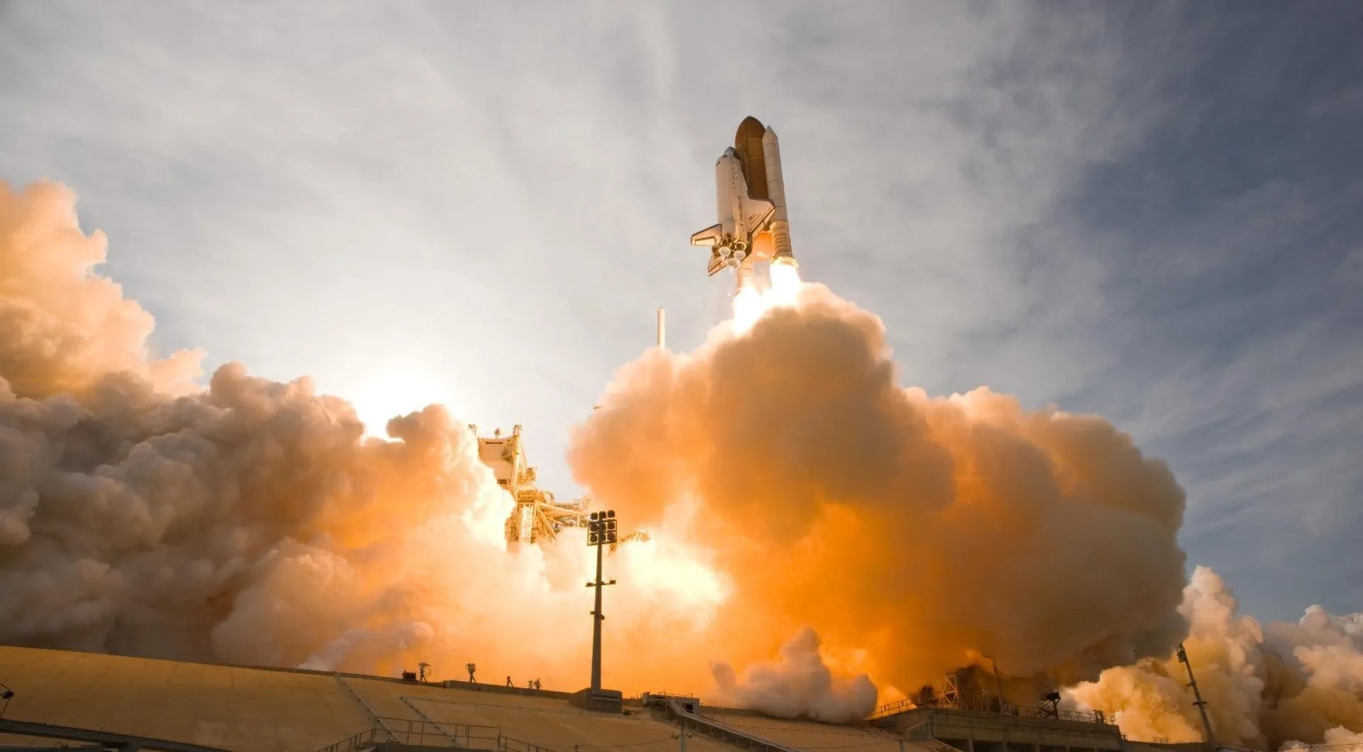 Launching of White Space Shuttle
