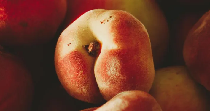 A detailed image of ripe nectarines