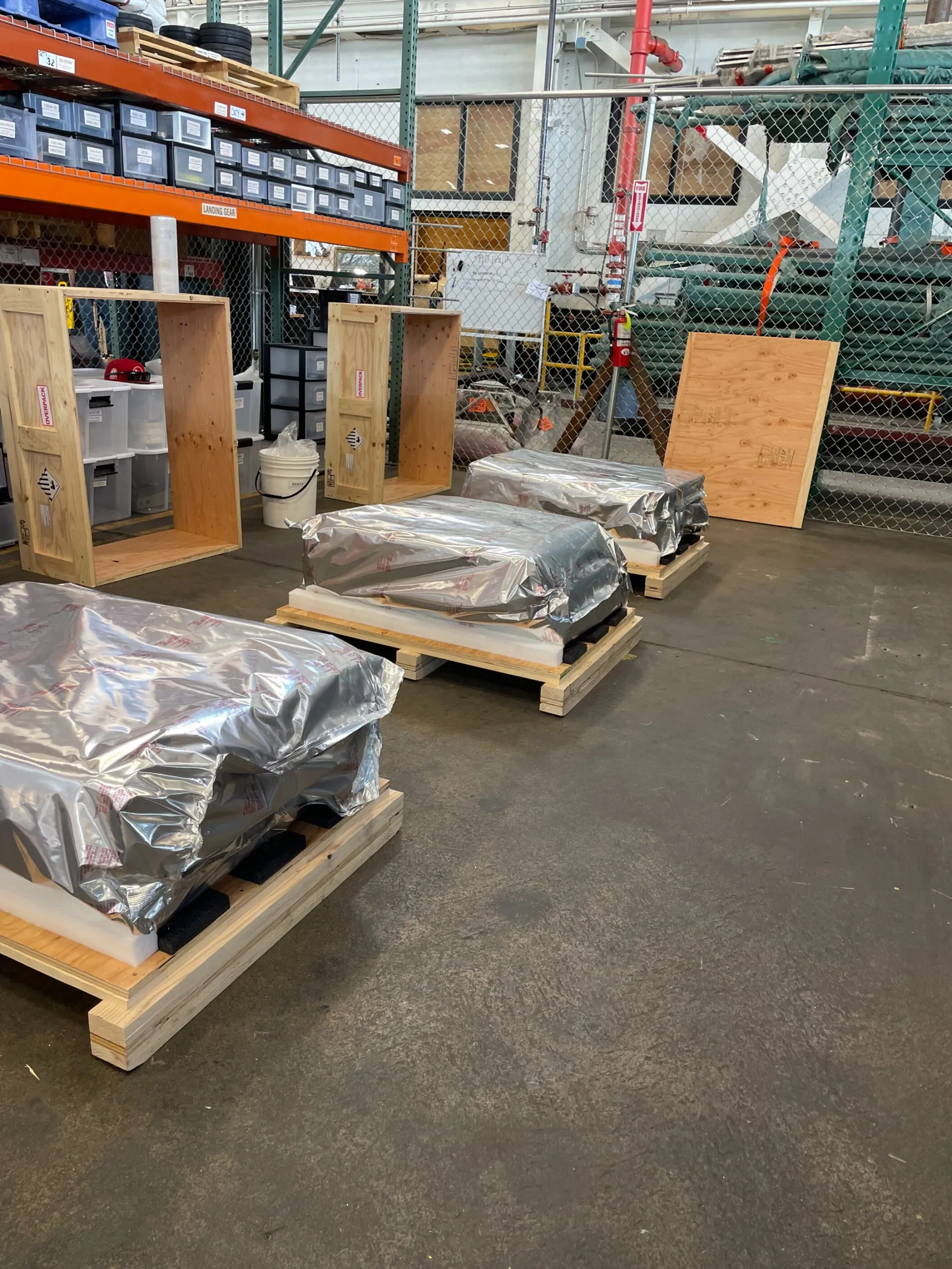 Custom engineered wood crating for high value equipment