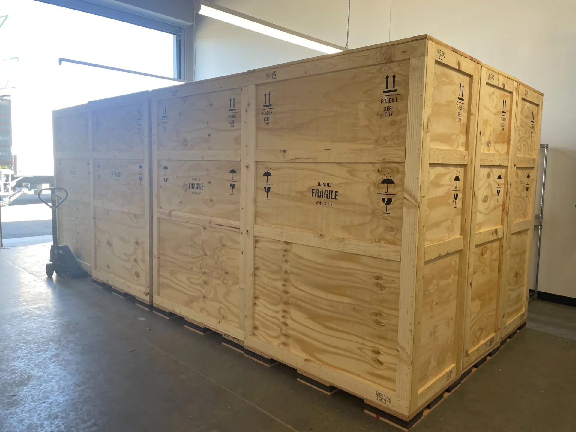 Custom engineered wood crating for high value equipment