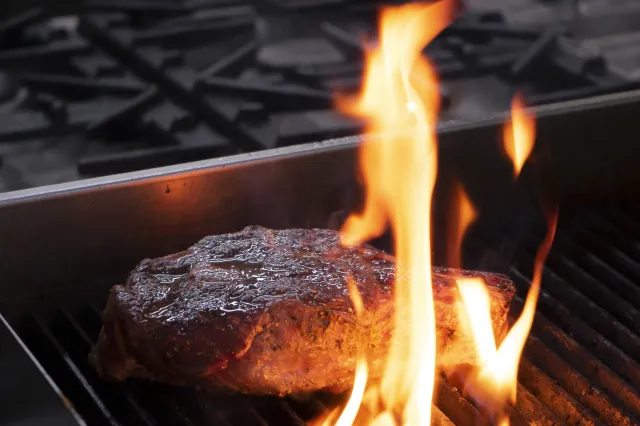 Grilled Meat on Charcoal Grill