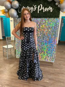 Portia and Scarlett PS24942_LILAC sexy high slit sequined strapless prom dress