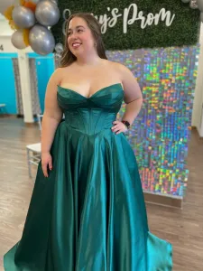 royal blue ball gown large ruffled tiered ball gown skirt spaghetti straps prom dress plus size Curvy It girl near me