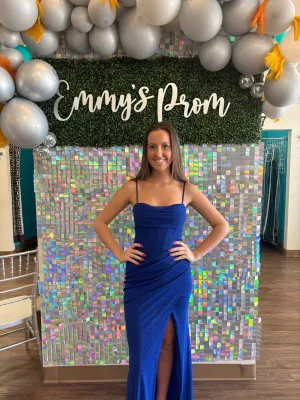 Envy by Emmy's black tiered ruffle net prom dress 2024 spaghetti strap v-neck a-line ballgown