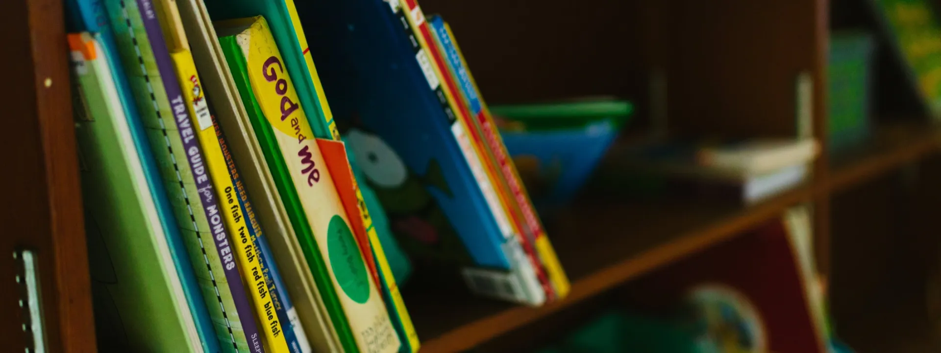 Books on Brown Wooden Shelf