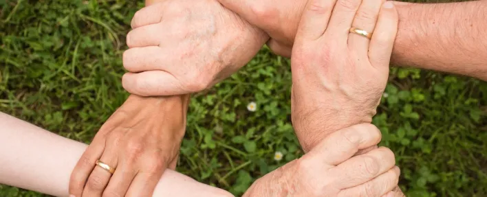 Group of People Holding Arms
