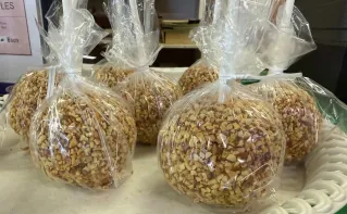 Caramel apples with nuts looking tasty at Wasem's Fruit Farm