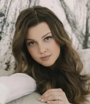 Portrait of Pretty Girl with Long Brown Hair