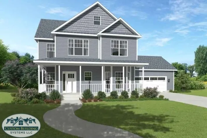 An illustration of a modular home