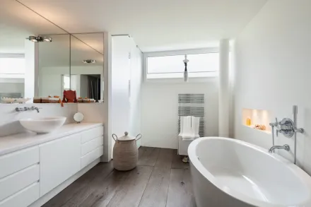 a freshly remodeled bathroom