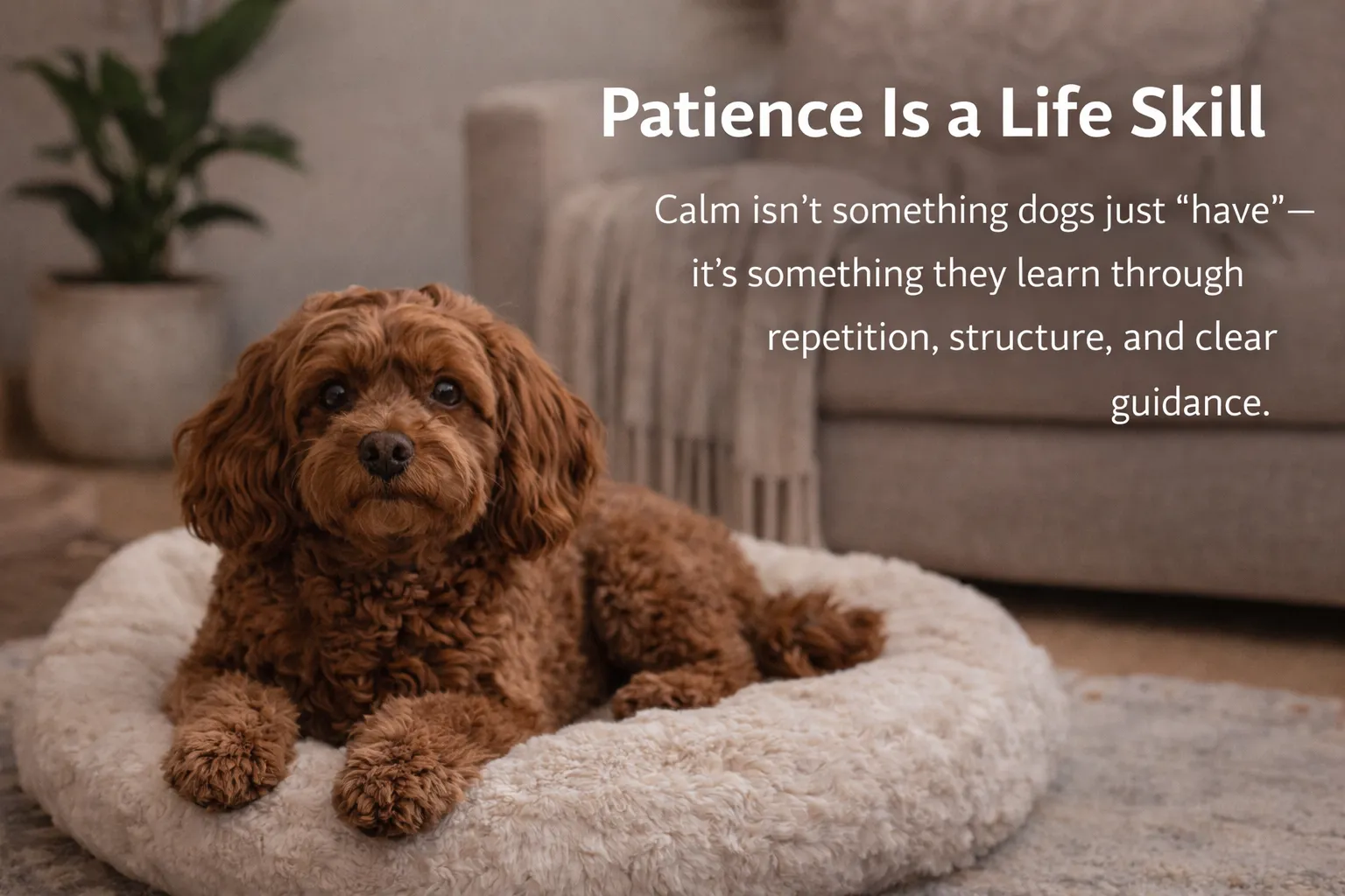 Calmness training refreshers for adult dogs