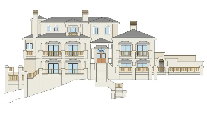 Permitted 3-story hillside home newly designed by Robert Meckauer to replace house lost in Oakland Firestorm