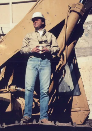 Robert Meckauer on site during construction directing the trades and managing inspections