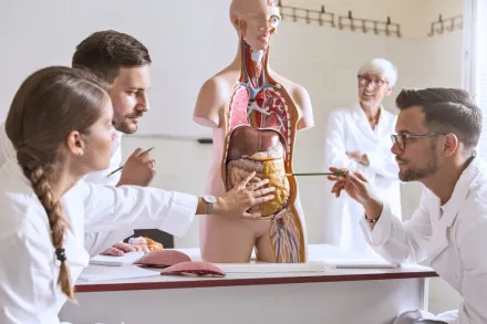 nurses studying anatomy
