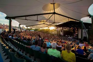 Concert crowd at St. Augustine Amphitheatre in St. Augustine, Florida