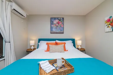 La Joya room with serene decor at Casa de Teo Boutique Inn in St. Augustine