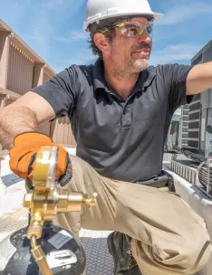Man Polishing the Ceiling
